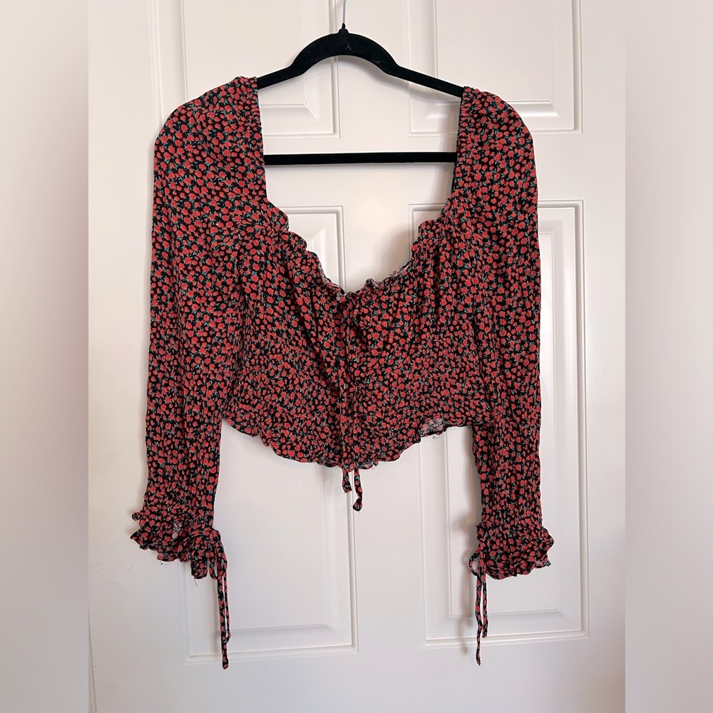 Cherry red perfect combination of sexy and cute top.
